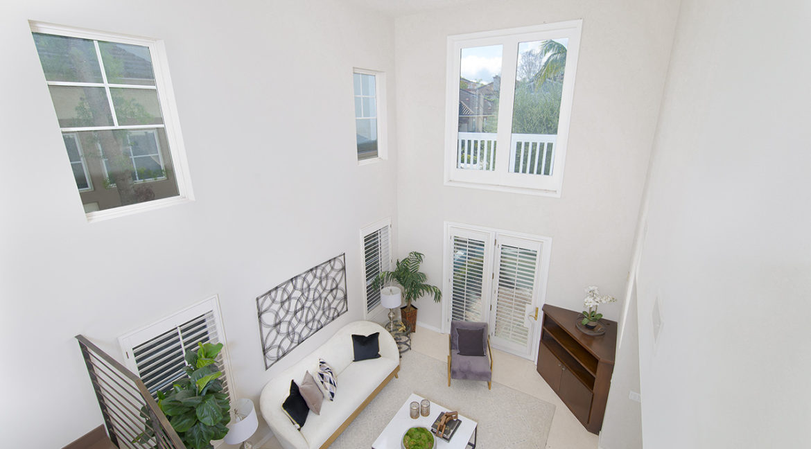 Living Room View from Staircase Landing