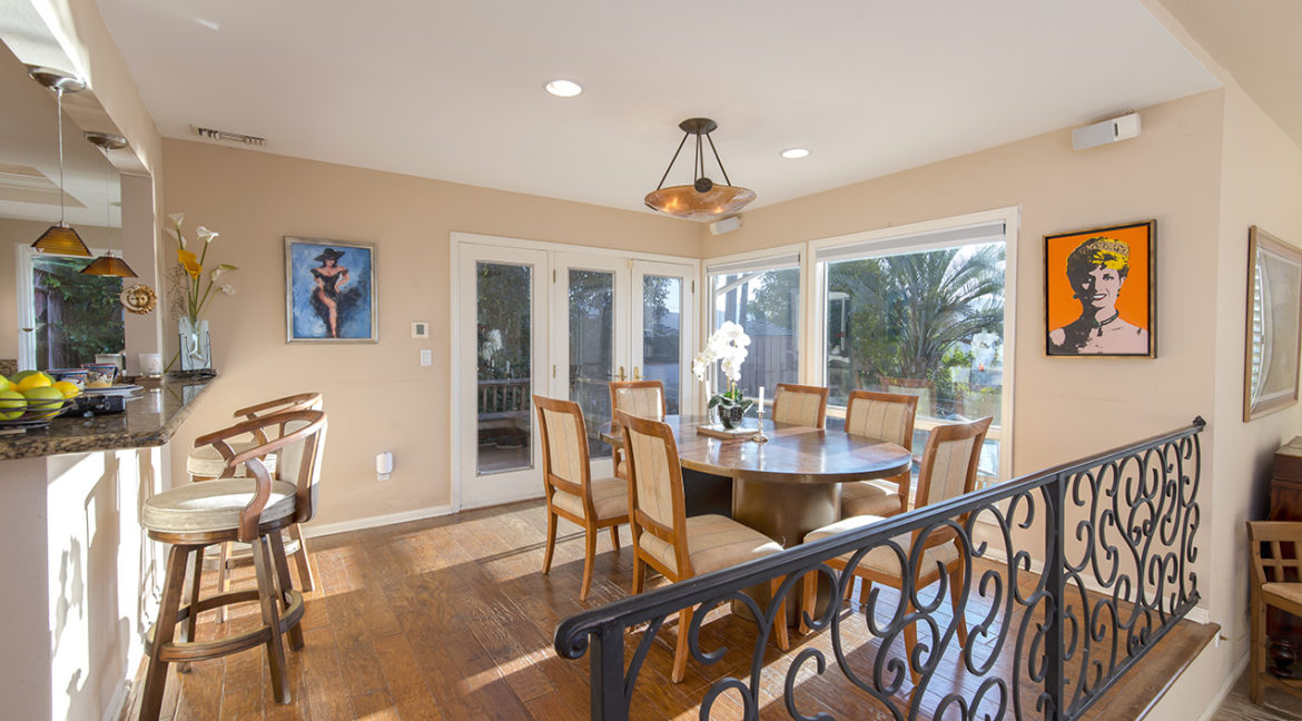 Dinning room with picture window to view