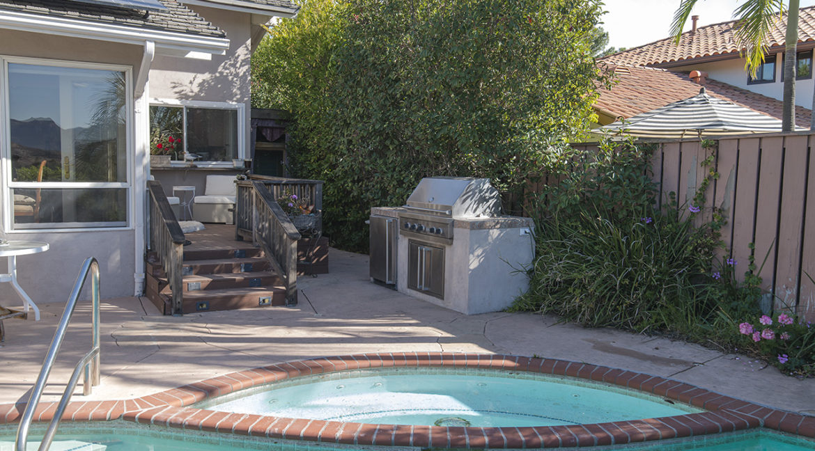 Patio seating and grill