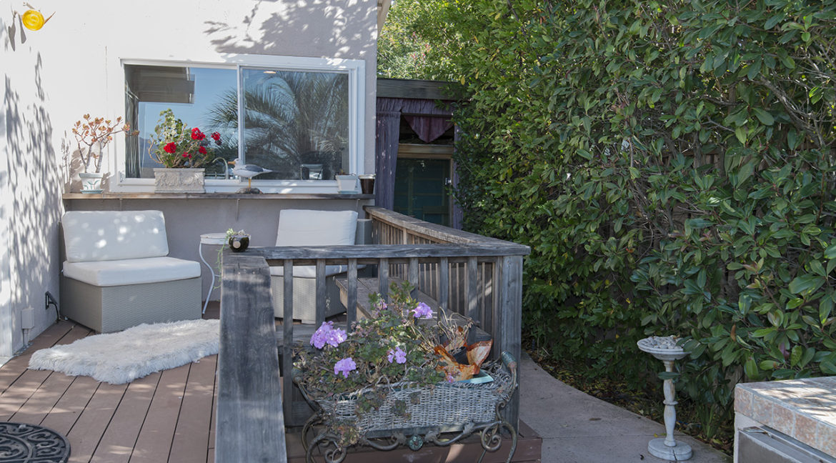 Backyard deck seating area